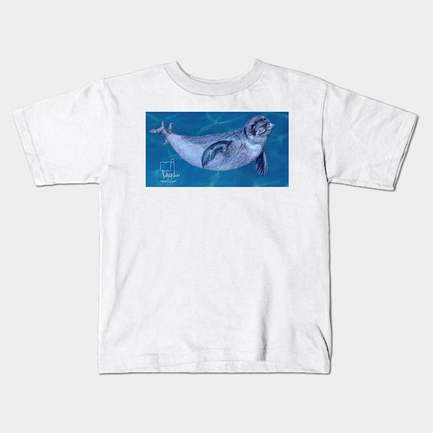 harp seal Kids T-Shirt by mjartscom